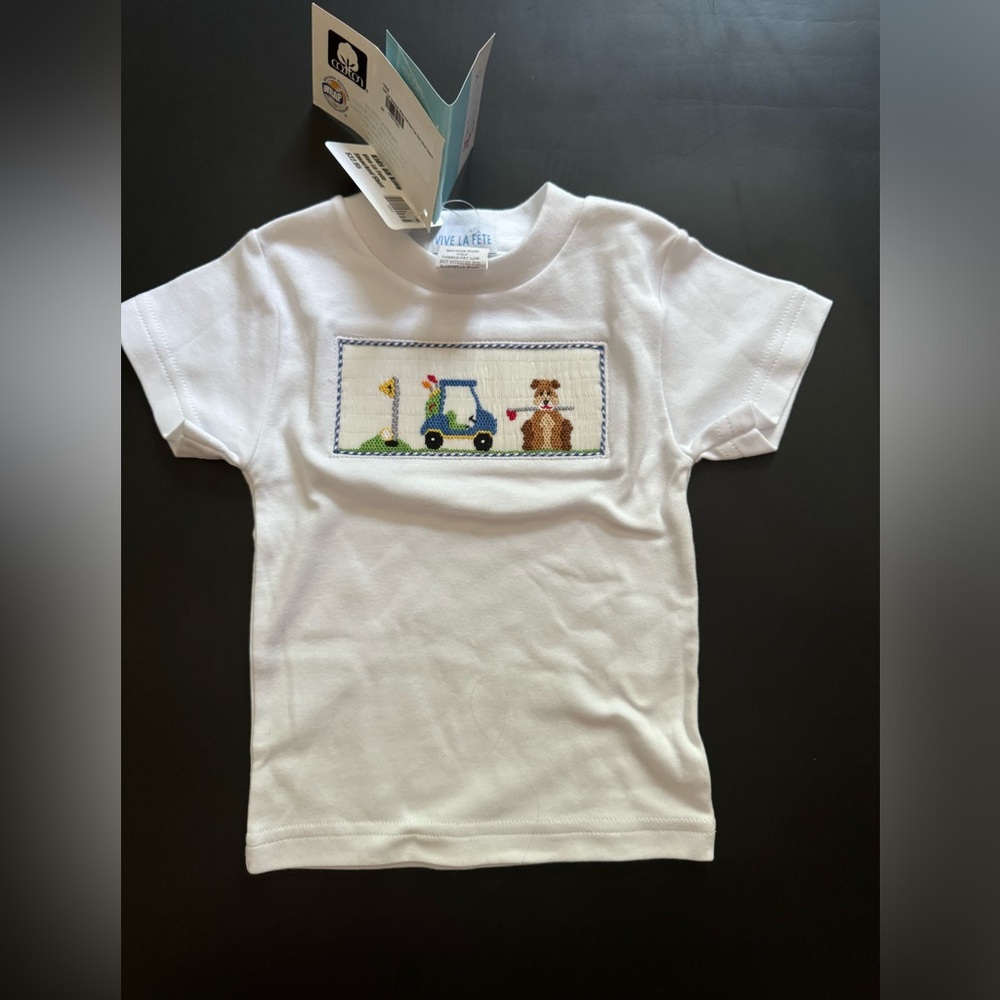 NWT!Hand stitched 6month golf themed shirt
